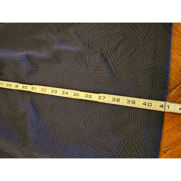 Melissa Masse Quilted Navy Blue Fit & Flare Knee-Length Dress 1X Long Sleeve Mod - Picture 10 of 13